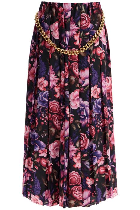 balenciaga pleated skirt with chain detail