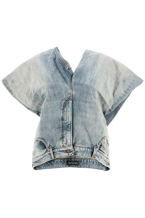 balenciaga denim top with trompe l