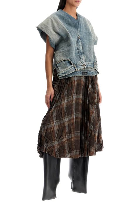 balenciaga denim top with trompe l