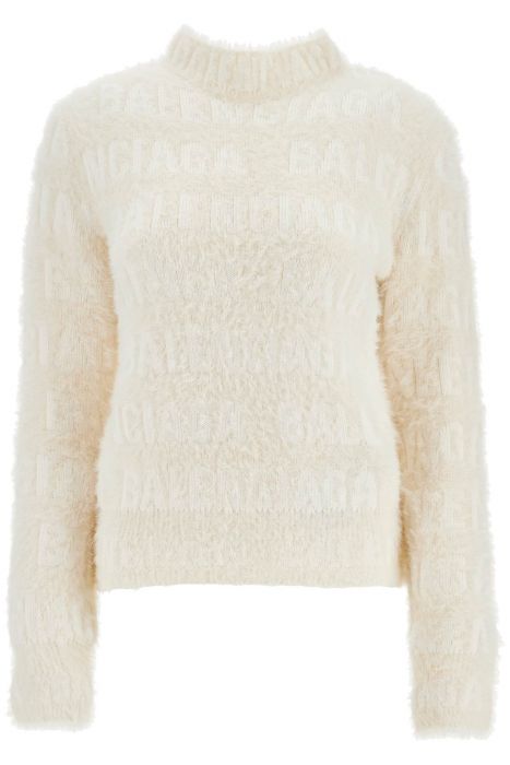 balenciaga fuzzy logo sweater