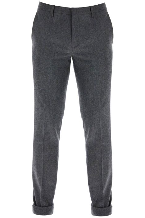 paul smith slim fit flannel trousers in eight
