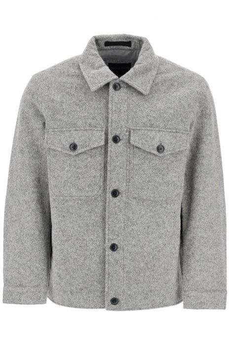 woolrich reflective wool blend shirt jacket
