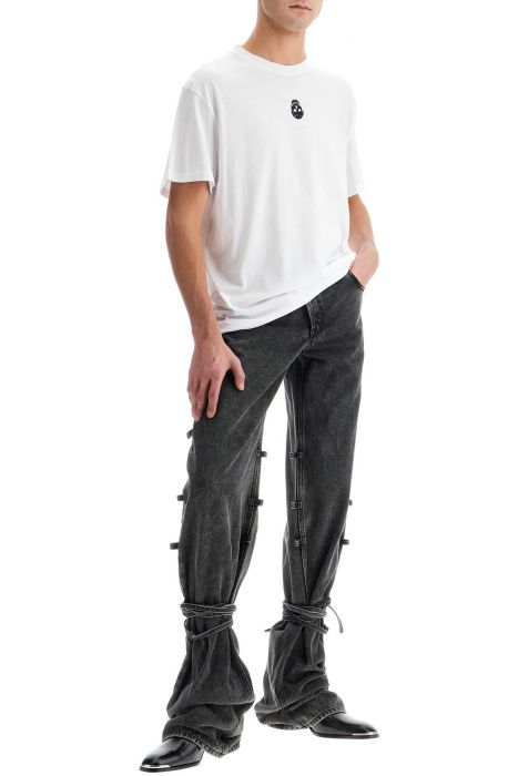 alexander mcqueen jeans baggy con dettaglio annodato