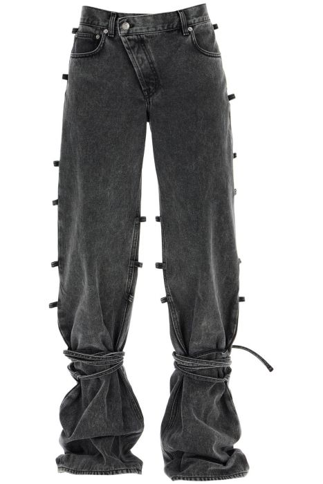 alexander mcqueen baggy jeans with knotted detail
