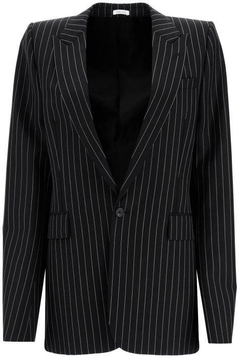 alexander mcqueen 'striped jacket with voluminous