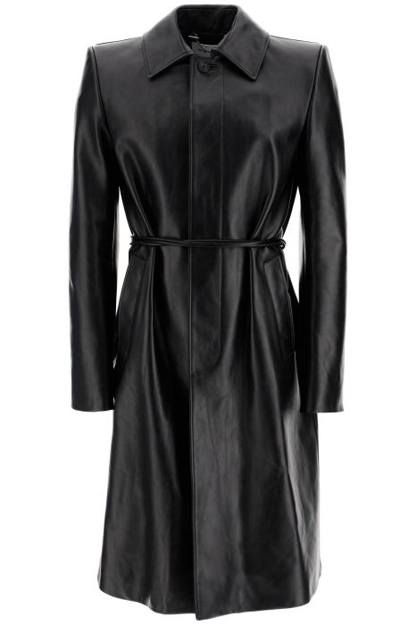 alexander mcqueen waterproof leather jacket with voluminous shoulders