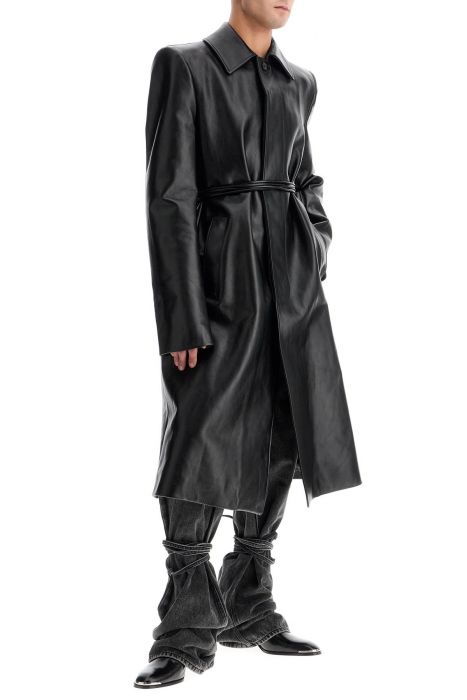 alexander mcqueen waterproof leather jacket with voluminous shoulders