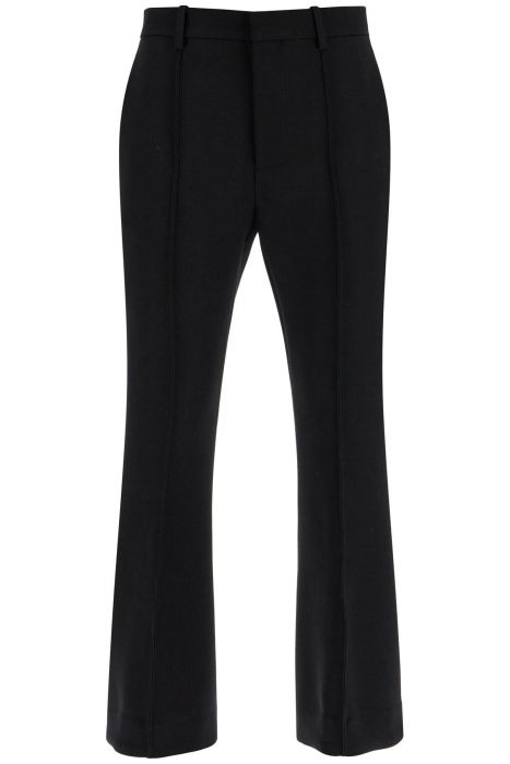 bottega veneta flared wool crepe trousers