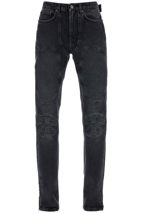 jean paul gaultier jeans with padded inlays and lace-up