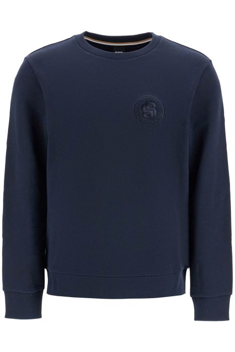 boss crewneck sweatshirt with double mon