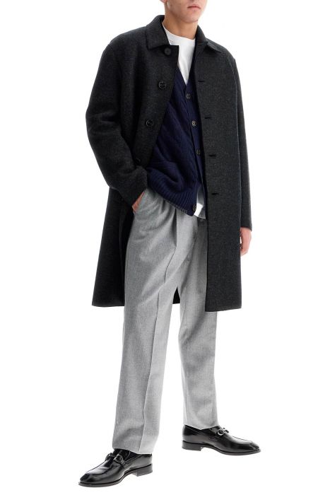 harris wharf london single-breasted pressed wool coat