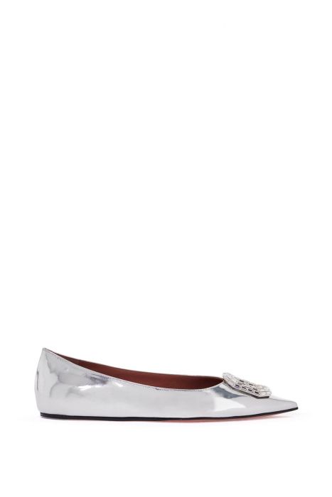 amina muaddi metallic camellia