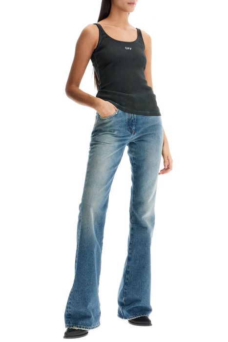 off-white stretch cotton tank top for women