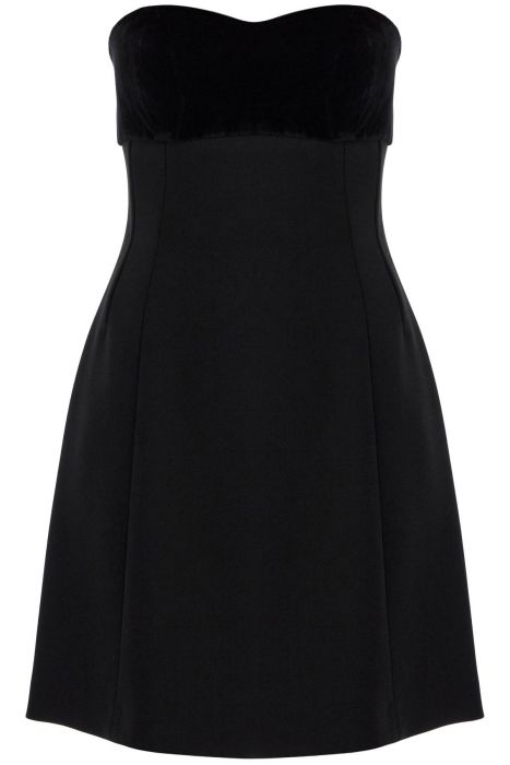max mara studio short 'trani' dress with velvet insert