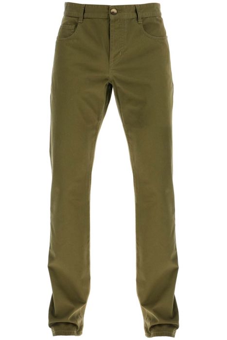 saint laurent slim fit cotton trousers for men.