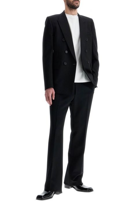 saint laurent double-breasted wool gabardine jacket