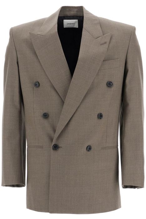 saint laurent double-breasted wool fresco bl
