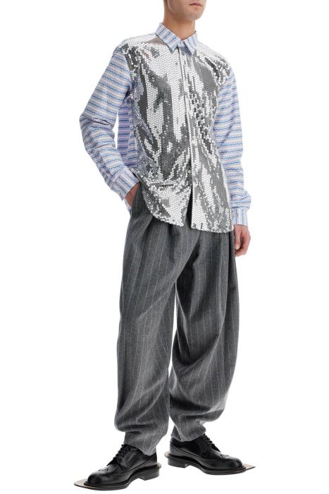 comme des garcons homme plus jacquard shirt with sequ