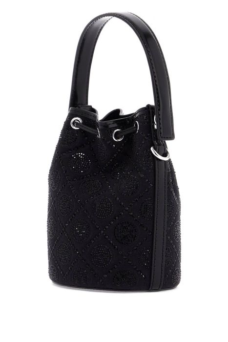 tory burch monogram t bucket bag with rhinest