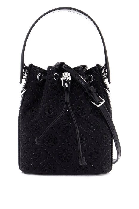 tory burch monogram t bucket bag with rhinest
