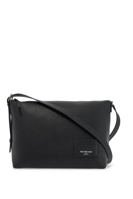 balenciaga large leather credit messenger bag