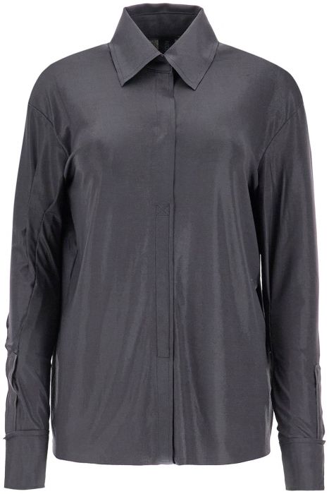 norma kamali fluid jersey lamã© nk blouse