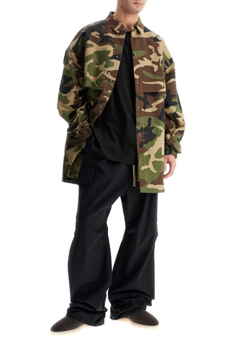 fear of god essentials nylon camouflage overshirt for