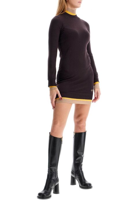 fendi 'knitted mini dress with contrasting edges'