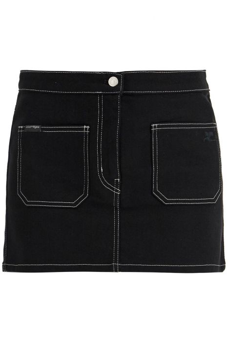 courreges denim mini skirt