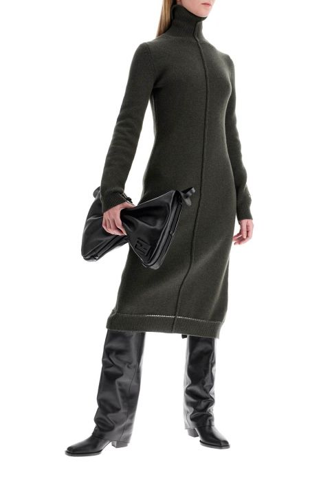fendi cashmere high-neck midi dress