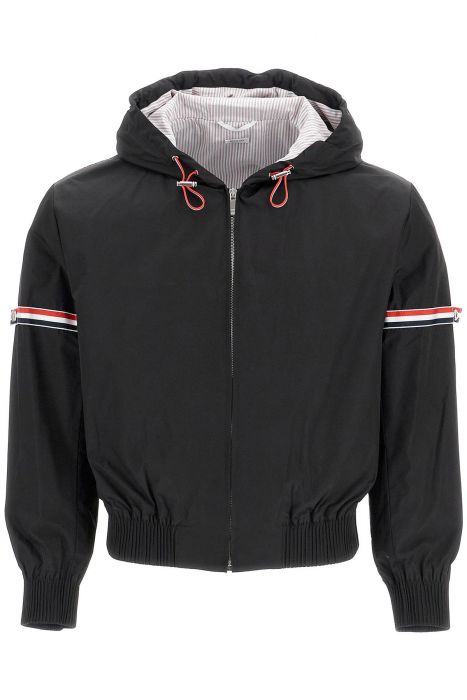 thom browne short jacket with tricolor inserts