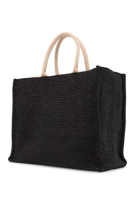 marni large raffia effect tote bag
