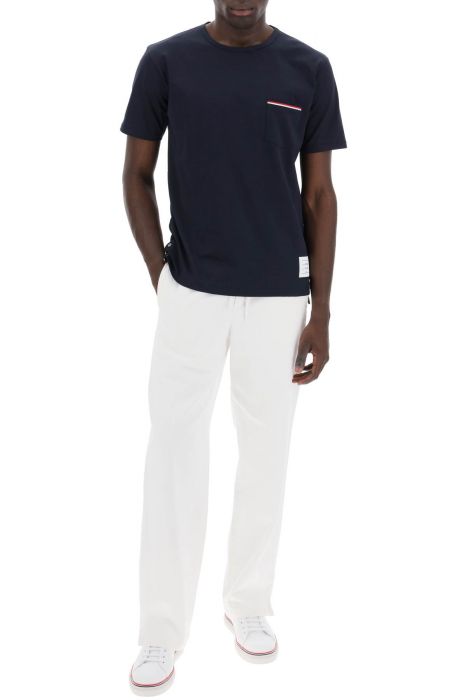 thom browne t-shirt con taschino rwb