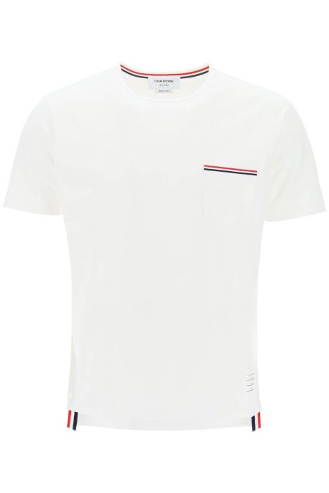 thom browne t-shirt con taschino rwb