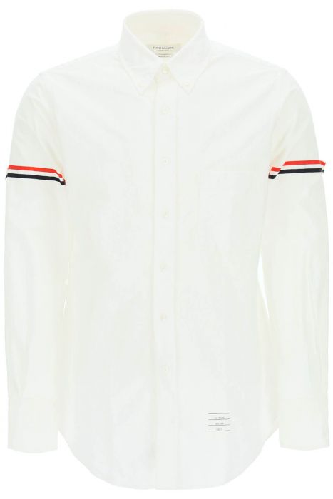 thom browne oxford button-down shirt with rwb armbands