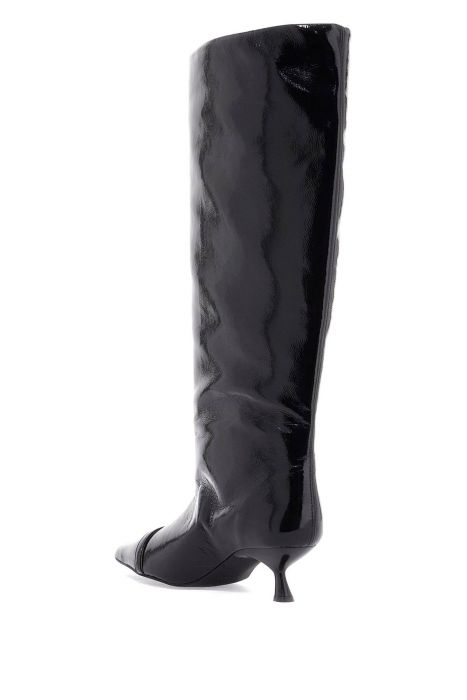ganni synthetic naplack boots