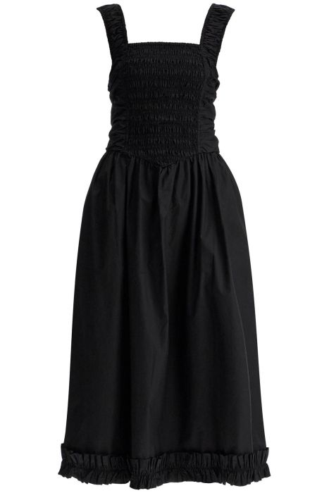 ganni organic poplin smock dress