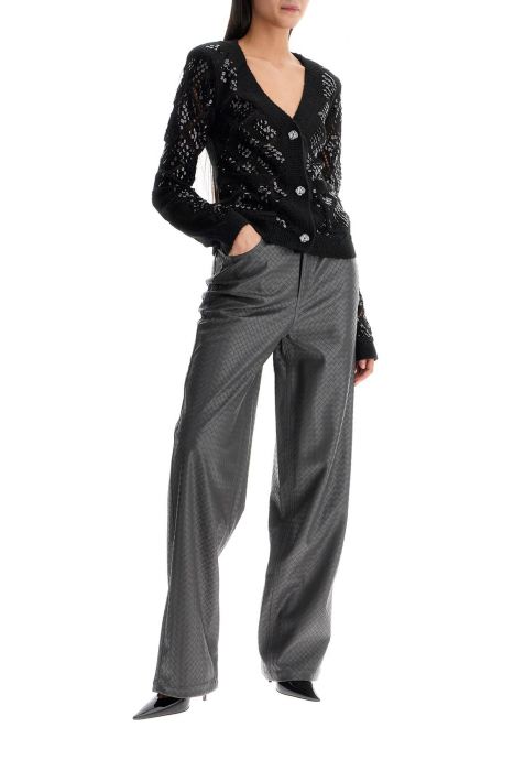 rotate wide woven patterned trousers with a