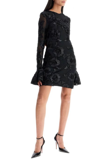 rotate 'mesh mini dress with embroidered flower details