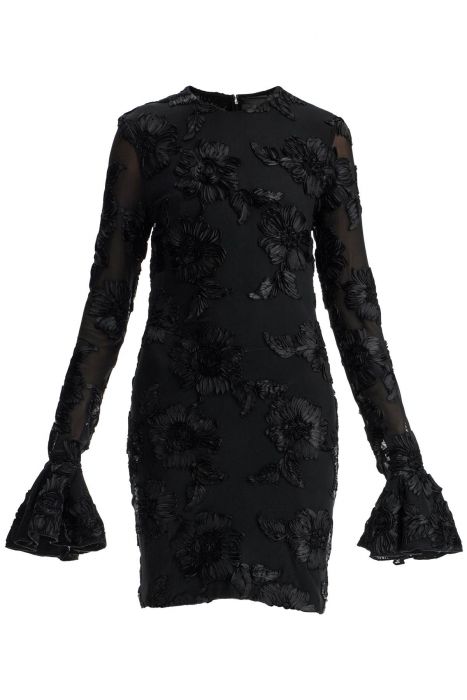rotate 'mesh mini dress with embroidered flower details