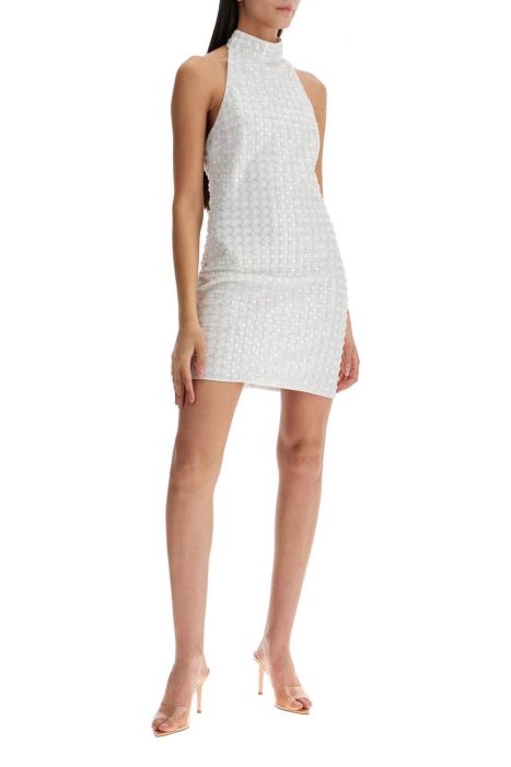 rotate embroidered tulle mini dress