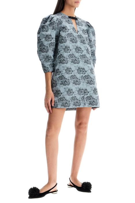 ganni botanical jacquard mini dress