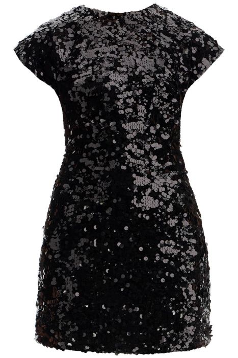 ganni velvet and sequin mini dress