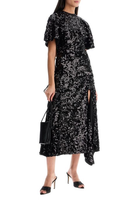 ganni midi velvet and sequin dress