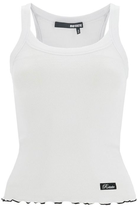 rotate ribbed tank top with logo label