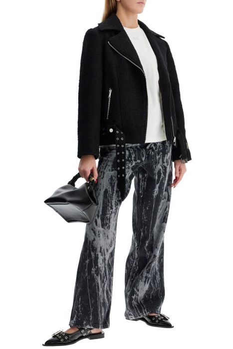 ganni t-shirt con logo in strass
