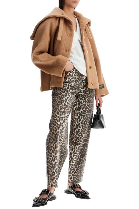 ganni blouse with exaggerated collar and ruffle