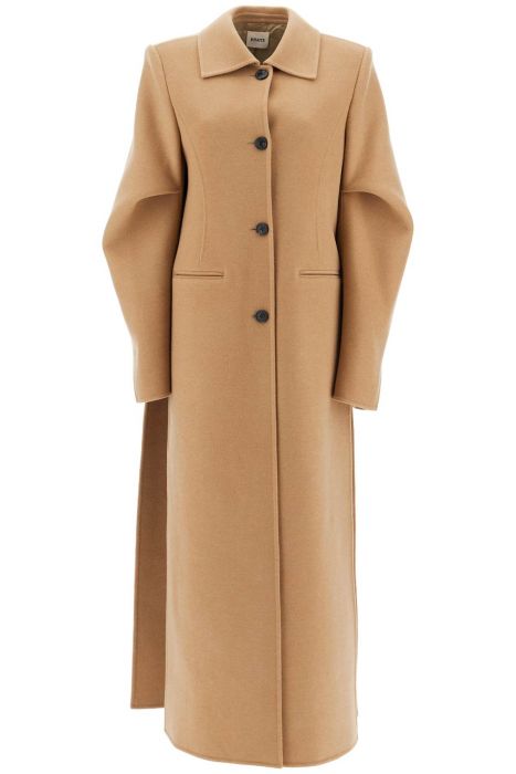 khaite long coat with deep side slits