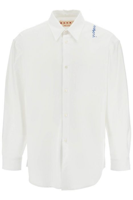 marni camicia in oxford con taschino