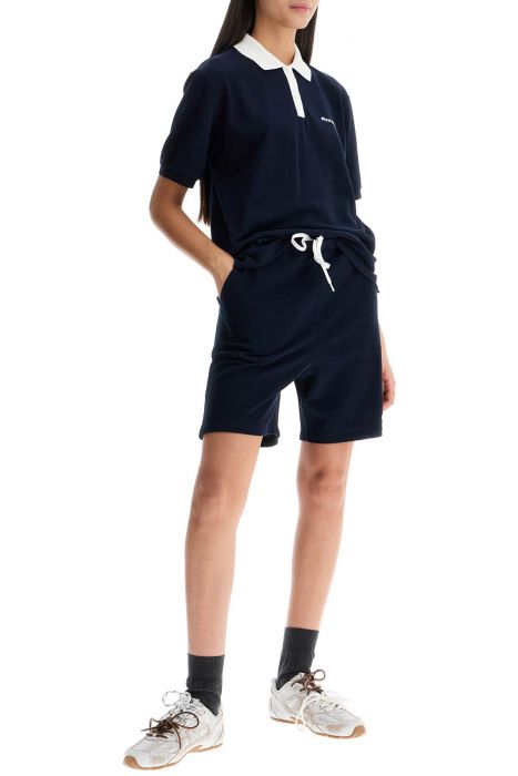 miu miu sporty bermuda shorts with embroidered logo